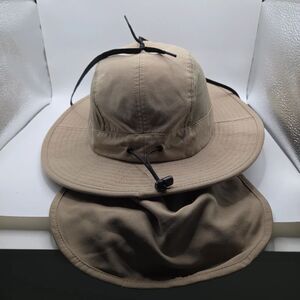 Swiss Tech Performance Gear Sun Hat Wide Brim Neck Flap Safari Fishing Tan S/M